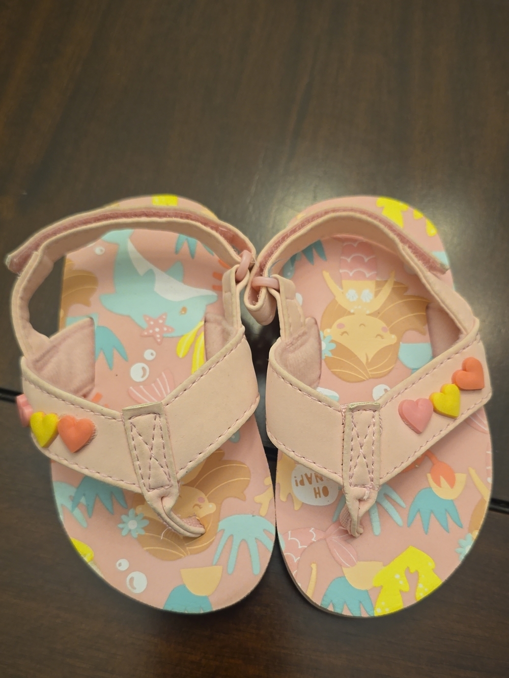 Earth Nymph Toddler Pink Heart And Mermaid Sandals